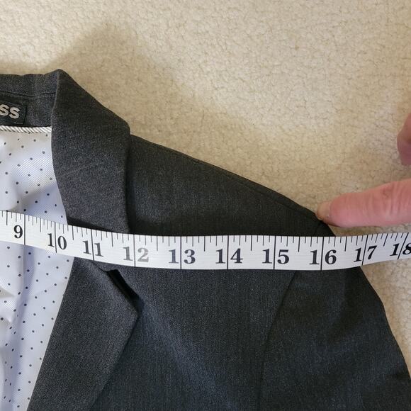 Express Women's 8 Charcoal Gray Suit Jacket Blazer Single Breasted 1 Button - Picture 8 of 16